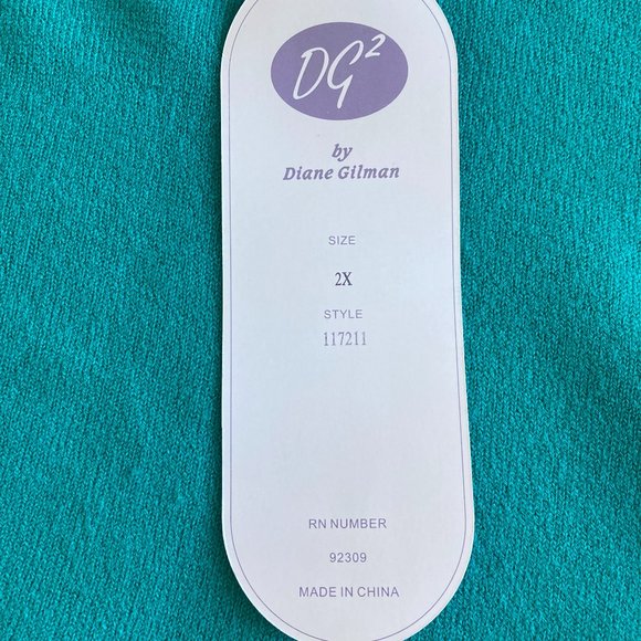 diane gilman womens sleeveless sweater tank top kelly green size 2X acrylic - Picture 6 of 9